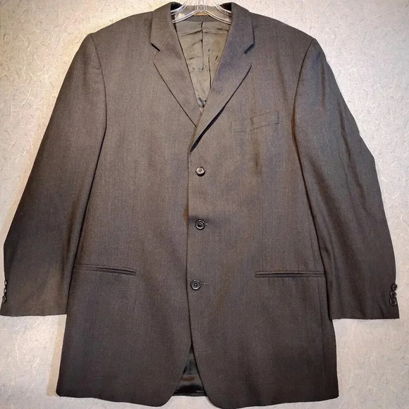 Ralph Lauren CHAPS Pure New Wool Gray Sport Coat Blazer Size 46 - Picture 1 of 13